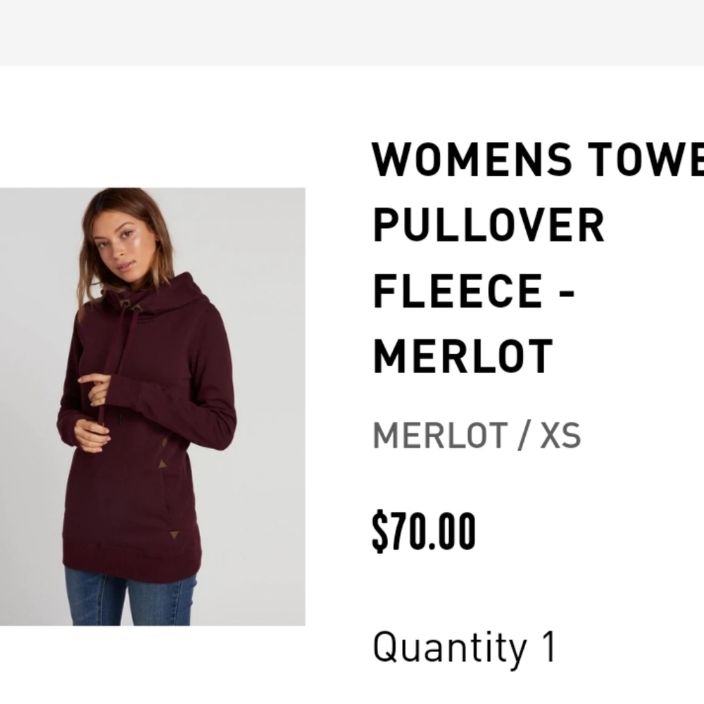 Volcom XS Burgundy Hoodie